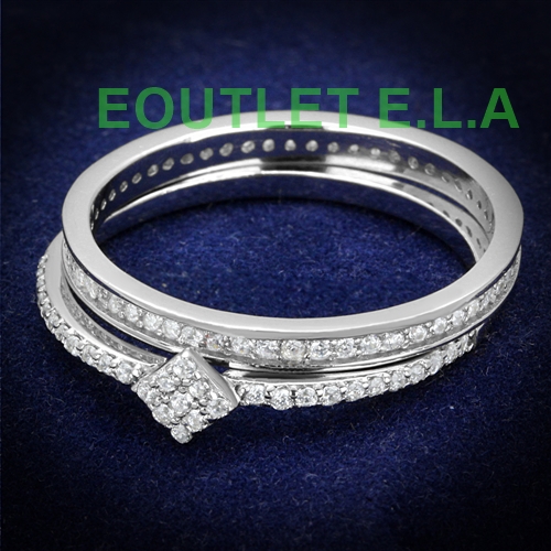 EXQUISITE ETERNITY CZ SOLID STERLING SILVER WEDDING SET-size 7
